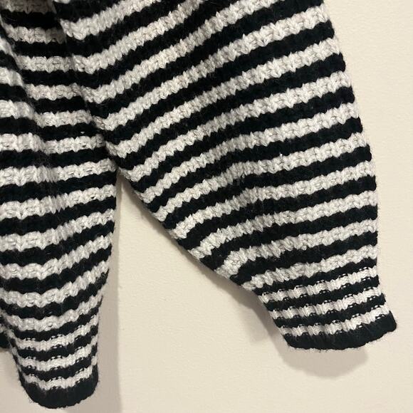 Splendid x Cella Jane Blog Knit Sweater Black White Stripe Wool Cashmere Medium - Picture 7 of 7